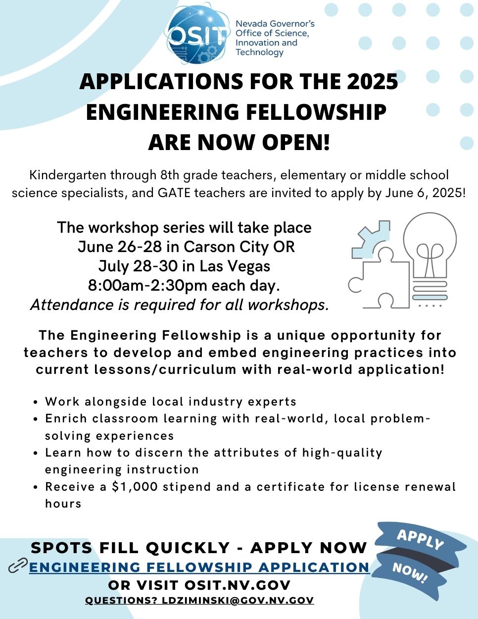 Engineering Fellows Program Application Flyer Summer 2025